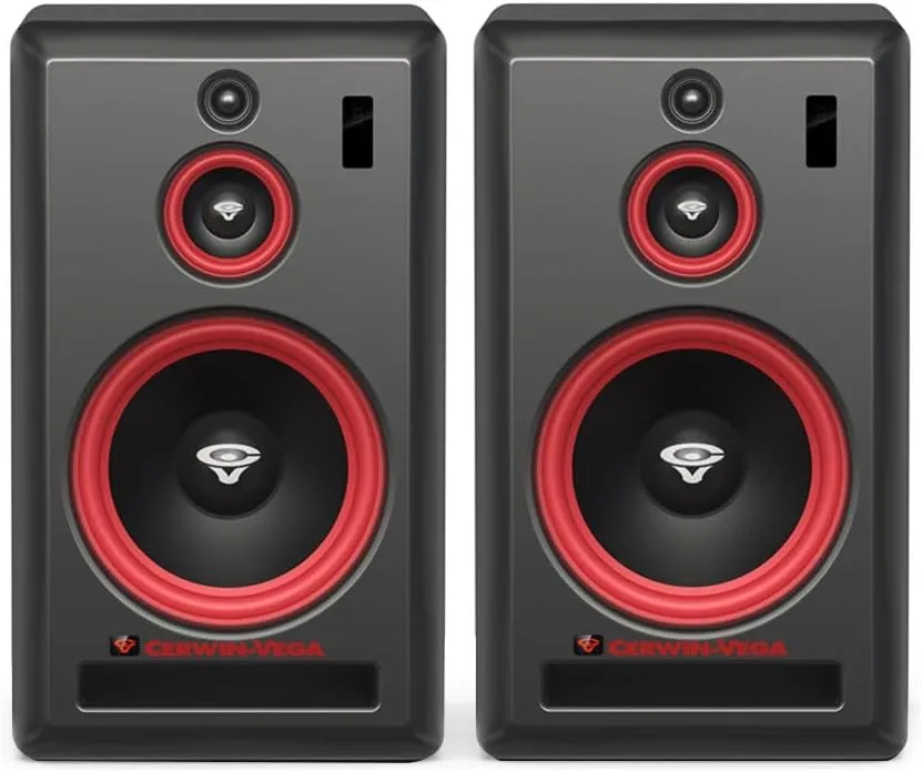 CERWIN-VEGA! VEGA10SB-PR 10 inch 280 Watts 3-Way Studio Monitors Full Range Active Powered Black (VEGA10SB-PR)