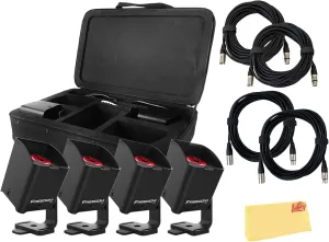 CHAUVET DJ Freedom H1 X4 Bundle with 2 XLR, 2 DMX Cable and Austin Bazaar Polishing Cloth