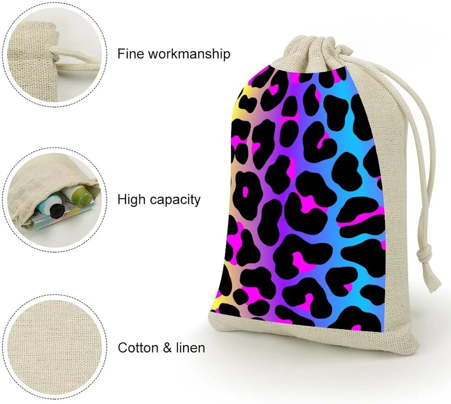 Cheetah Skin Rainbow Leopard Print Lightweight And Compact Small Bundle Pocket