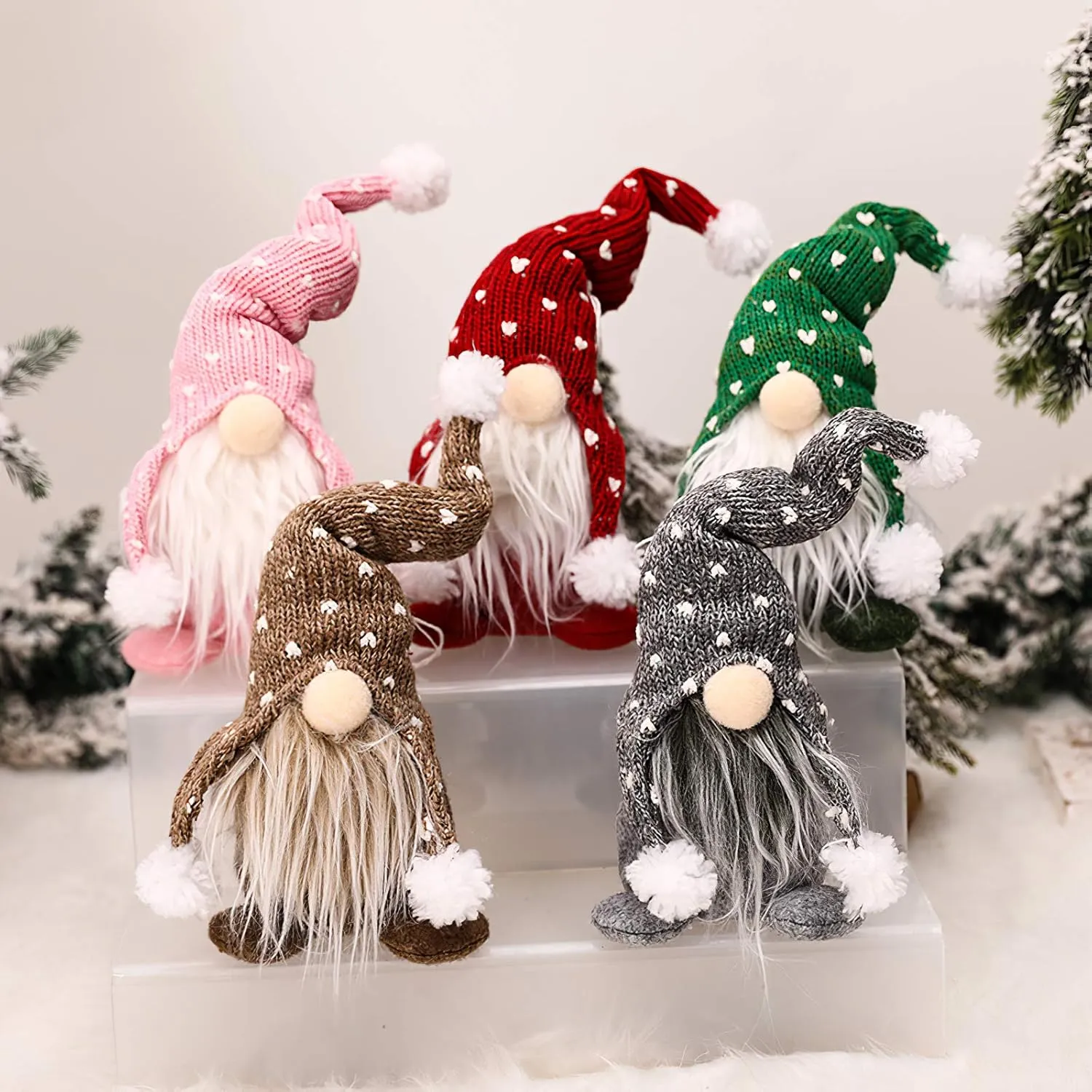 Christmas Elf Decoration Xmas Ornaments Thanksgiving Day Gifts Swedish Gnomes Plush Nisse Tomte Figurines Doll Desk Little Cute Grey
