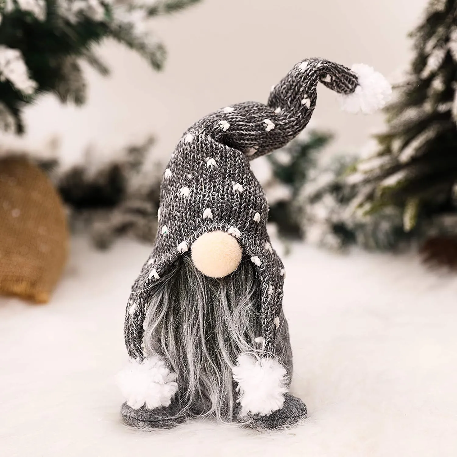 Christmas Elf Decoration Xmas Ornaments Thanksgiving Day Gifts Swedish Gnomes Plush Nisse Tomte Figurines Doll Desk Little Cute Grey
