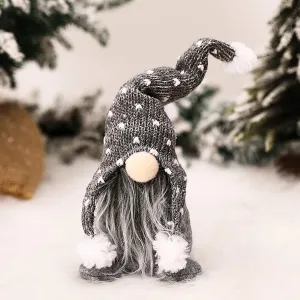 Christmas Elf Decoration Xmas Ornaments Thanksgiving Day Gifts Swedish Gnomes Plush Nisse Tomte Figurines Doll Desk Little Cute Grey