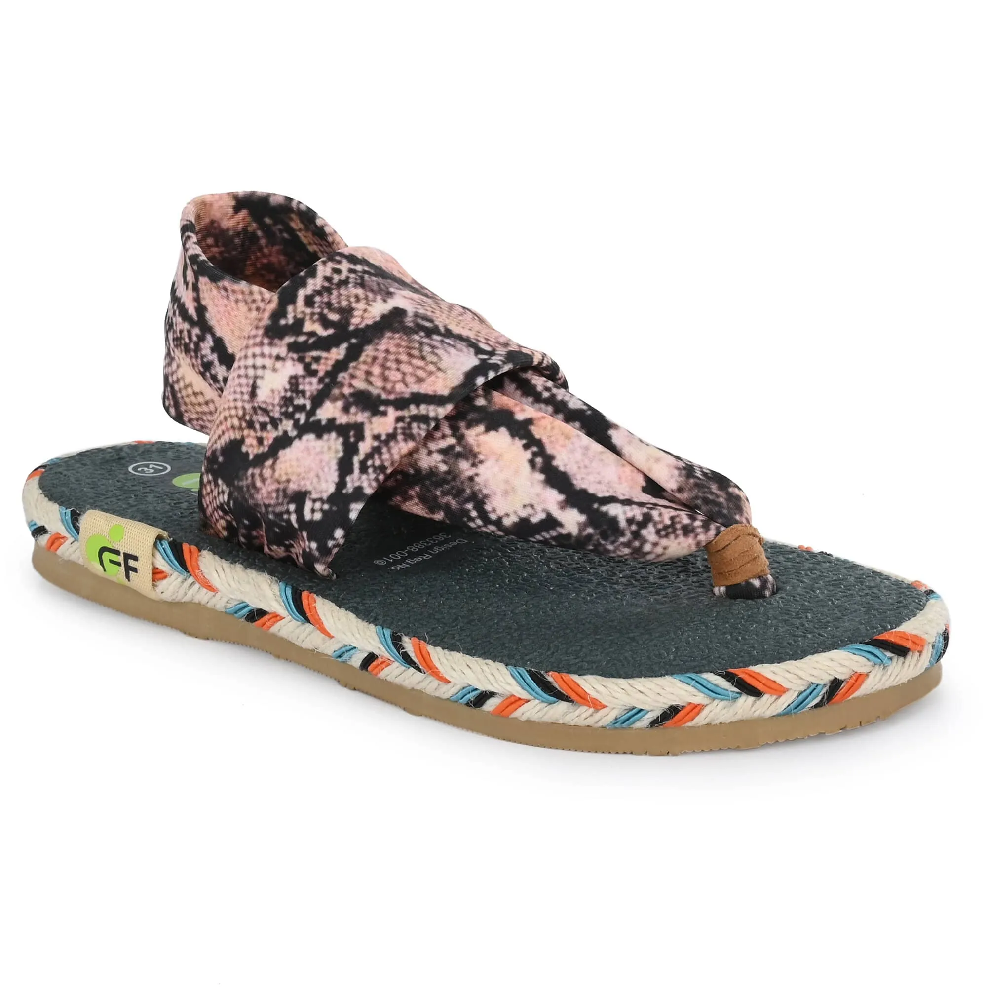 Cinderella Snake Print Yoga Mat Sandals for Kids