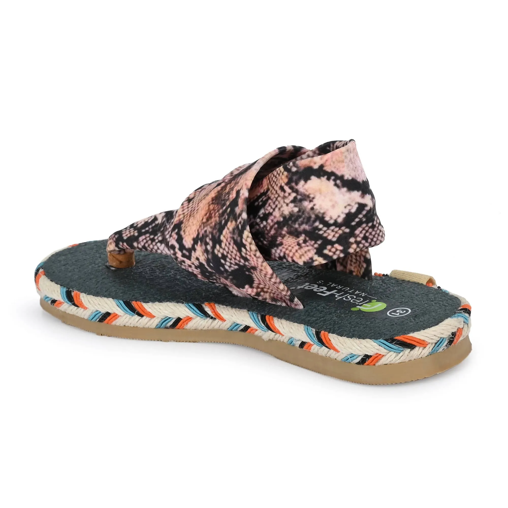 Cinderella Snake Print Yoga Mat Sandals for Kids