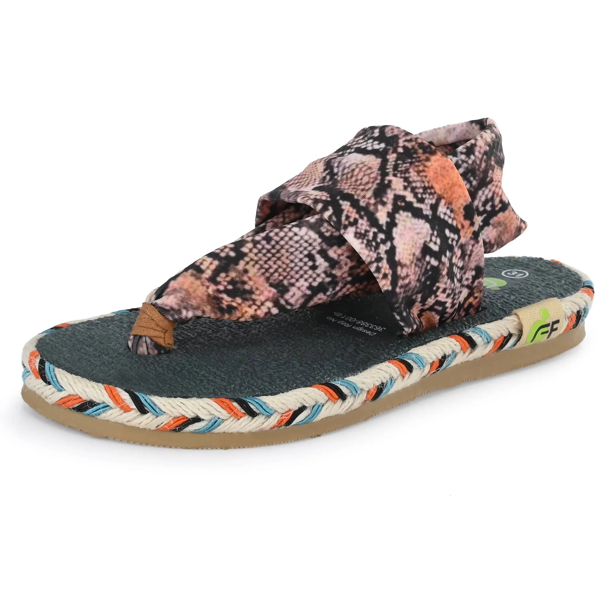 Cinderella Snake Print Yoga Mat Sandals for Kids