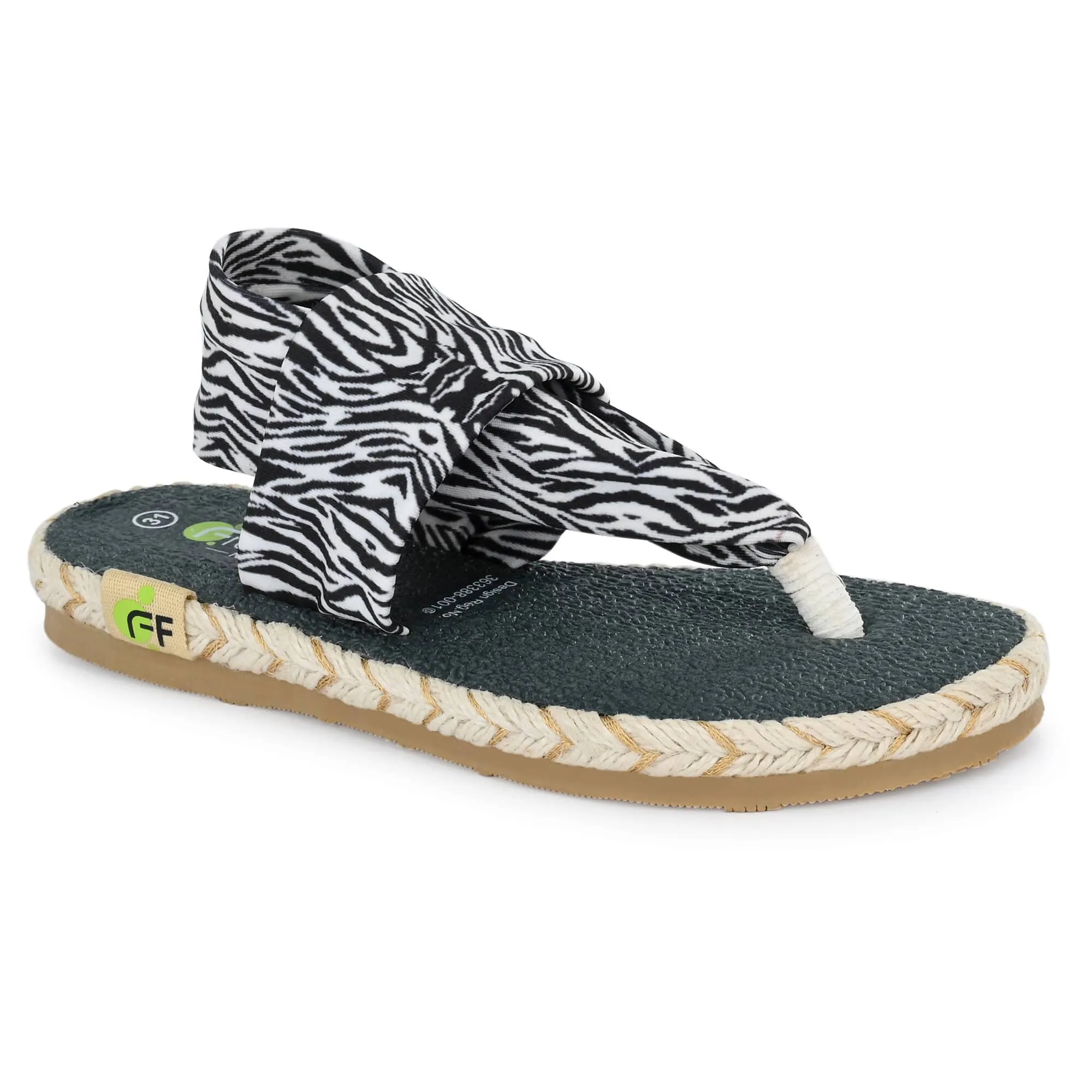 Cinderella Zebra Print Yoga Mat Sandals For Kids