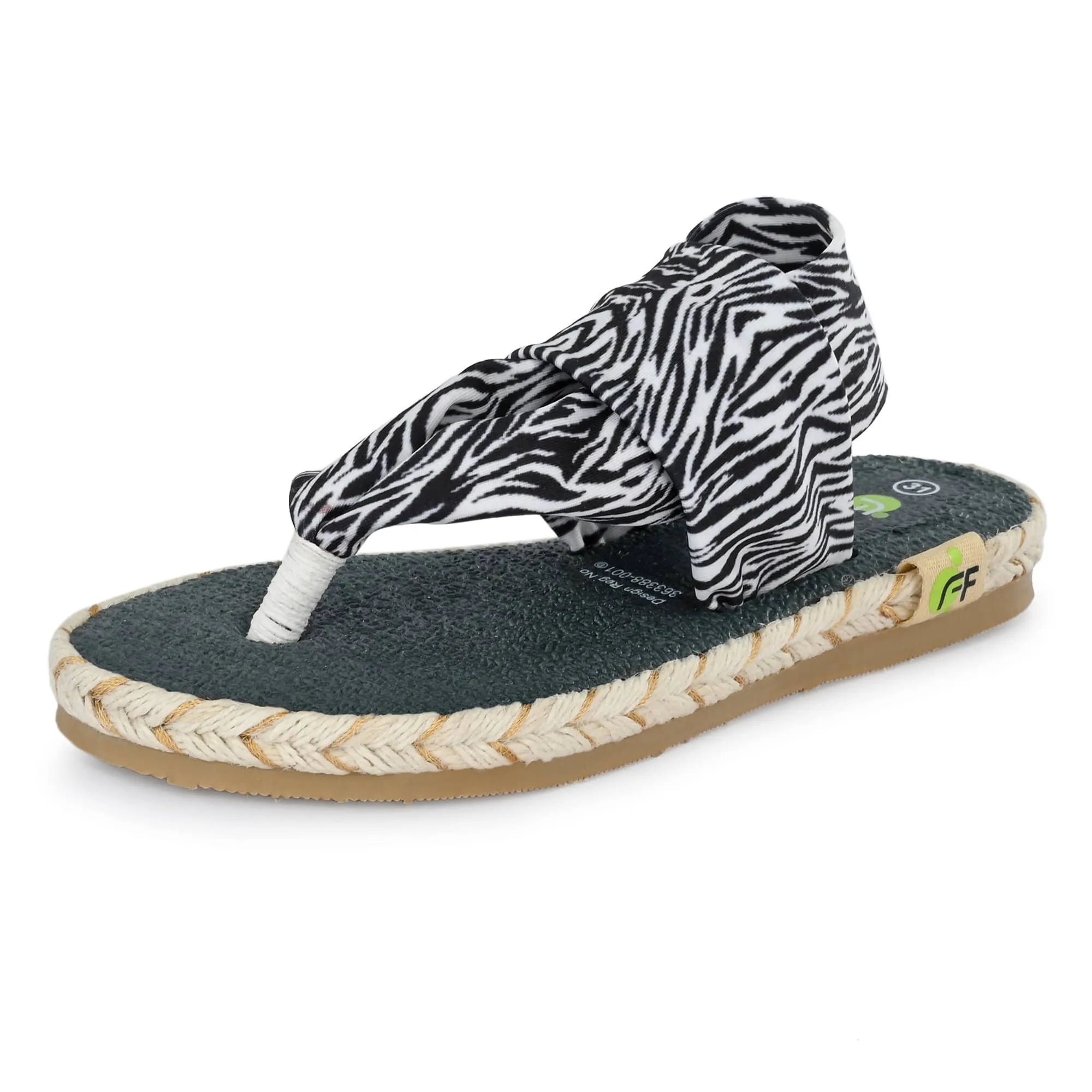Cinderella Zebra Print Yoga Mat Sandals For Kids