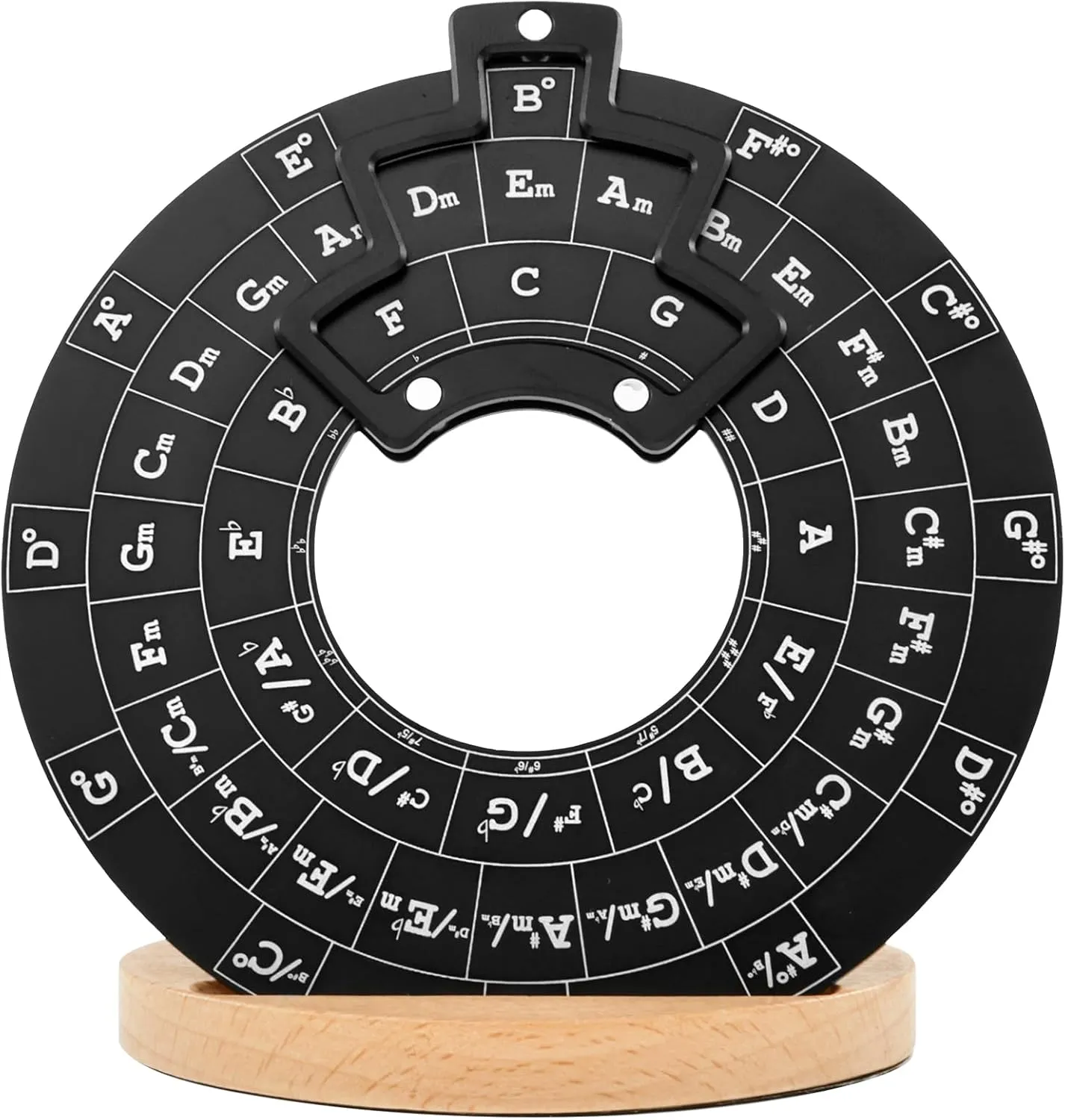 Circle of Fifths Wheel, Guitar Music Theory Disc Circle of Fifths with Stand Holder Easy to Use Circle of Fifths Portable Wheel Metal Melody Tool Chord Wheel for Musicians Songwriting