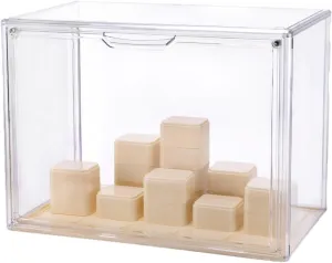 Clear Display Box Showing Cabinet Protection for Miniature Figurine Stackable Model Showcase Collectibles Display Box , L