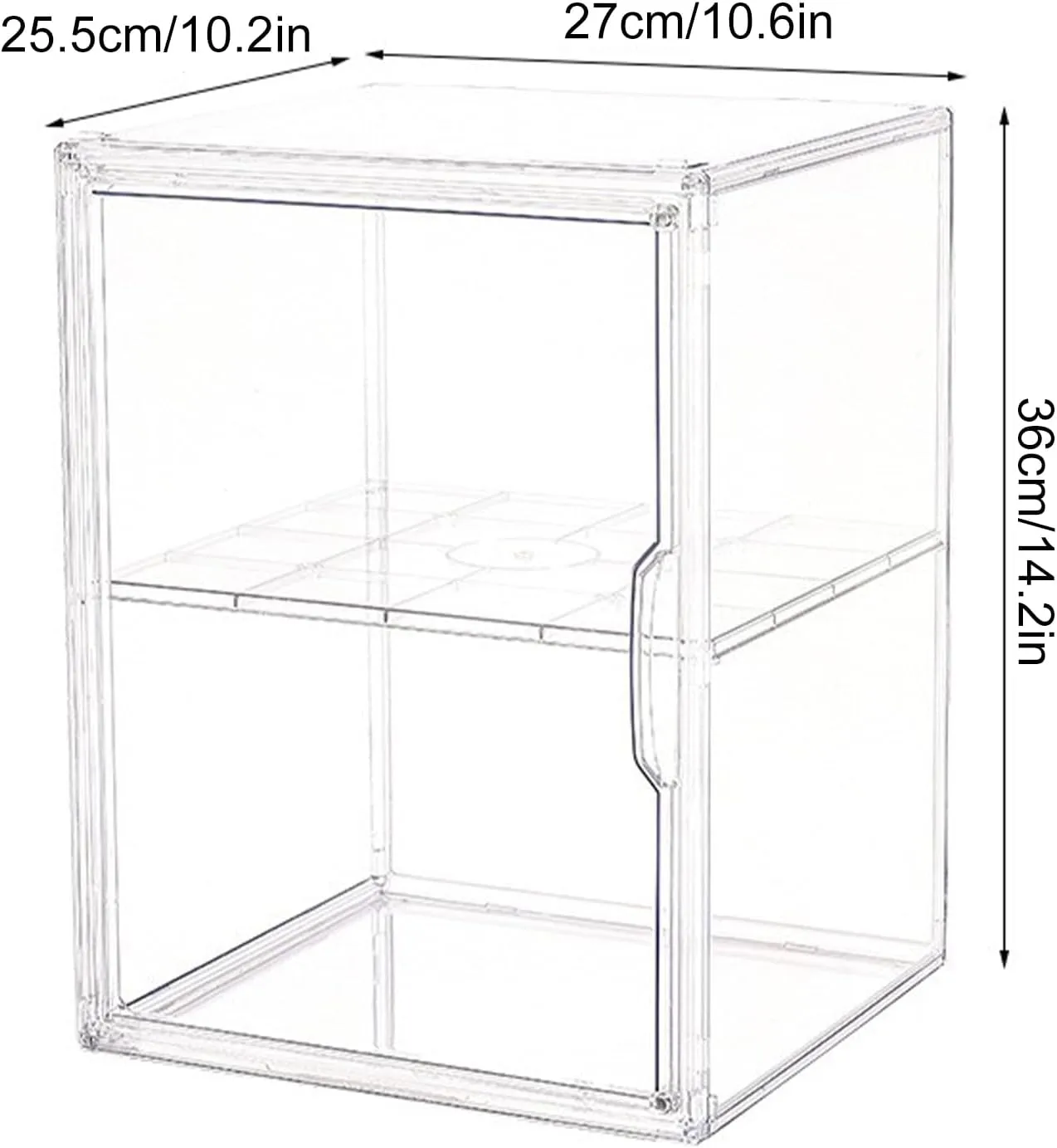 Clear Display Case, Display Storage Box Countertop with Magnetic Door, Stackable Dustproof Protection PET Showcase for Action Figures, Toys, Collectibles, Home Storage(#5)