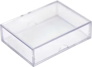 Clear Hard Plastic Box with Lid, Stackable Playing Card Storage Box and Display Case, 3 1/2" L x 2 1/2" W x 1" H, 10 Boxes, Made in USA