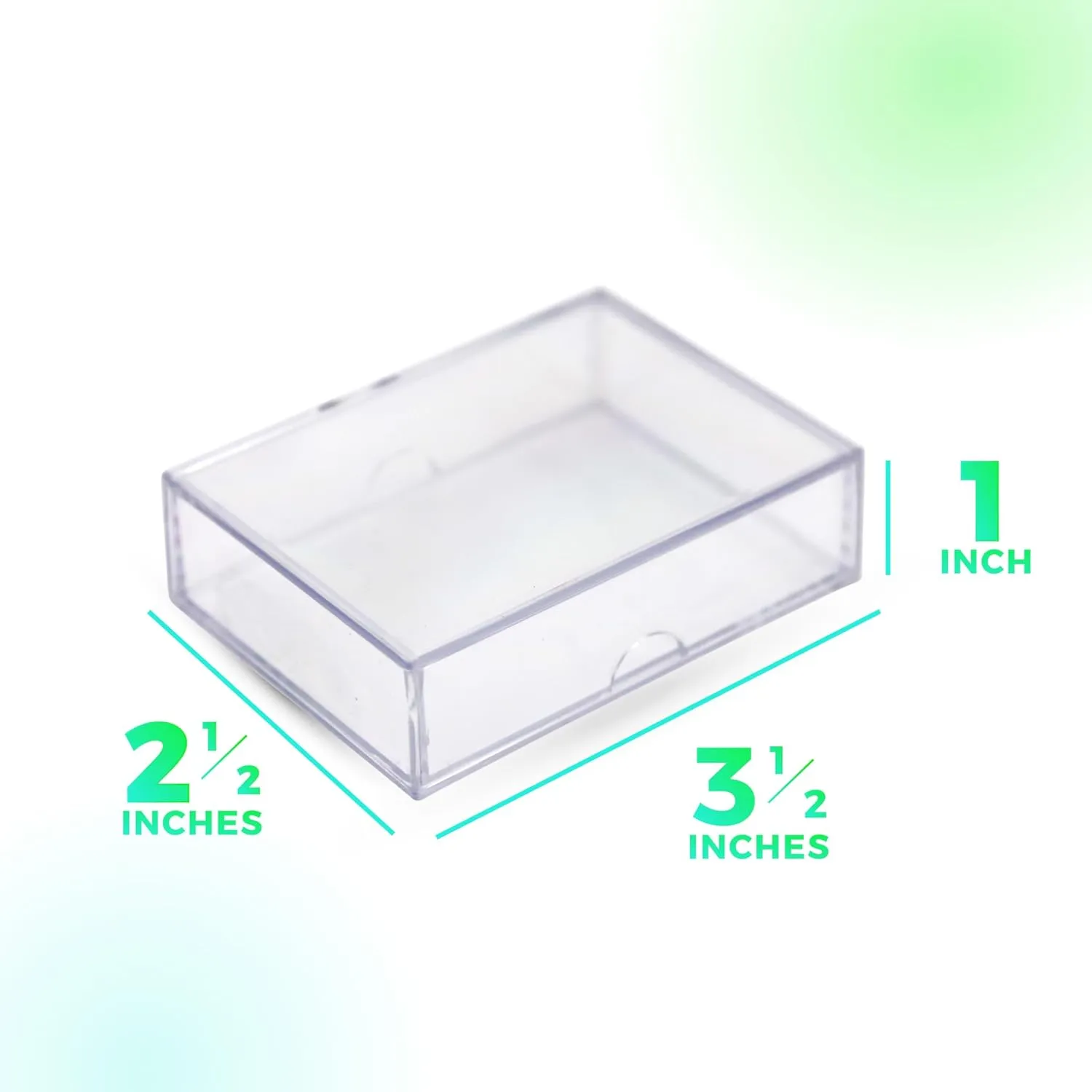 Clear Hard Plastic Box with Lid, Stackable Playing Card Storage Box and Display Case, 3 1/2" L x 2 1/2" W x 1" H, 10 Boxes, Made in USA