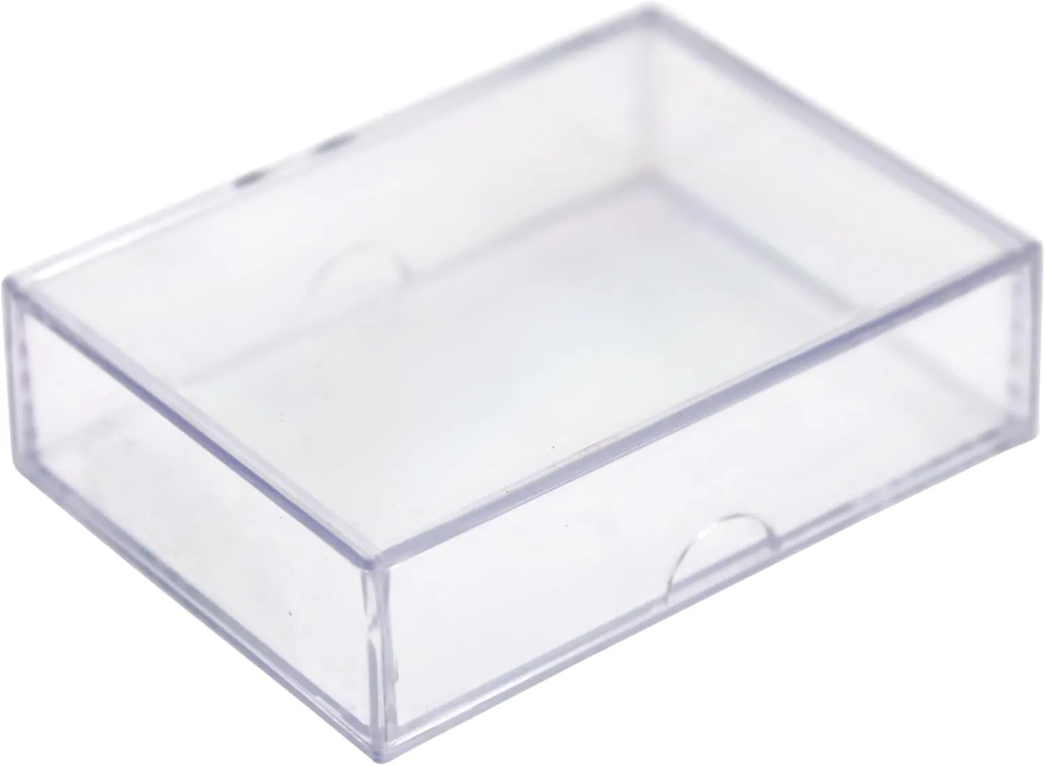 Clear Hard Plastic Box with Lid, Stackable Playing Card Storage Box and Display Case, 3 1/2" L x 2 1/2" W x 1" H, 10 Boxes, Made in USA