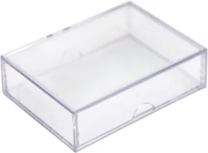Clear Hard Plastic Box with Lid, Stackable Playing Card Storage Box and Display Case, 3 1/2" L x 2 1/2" W x 1" H, 20 Boxes, Made in USA