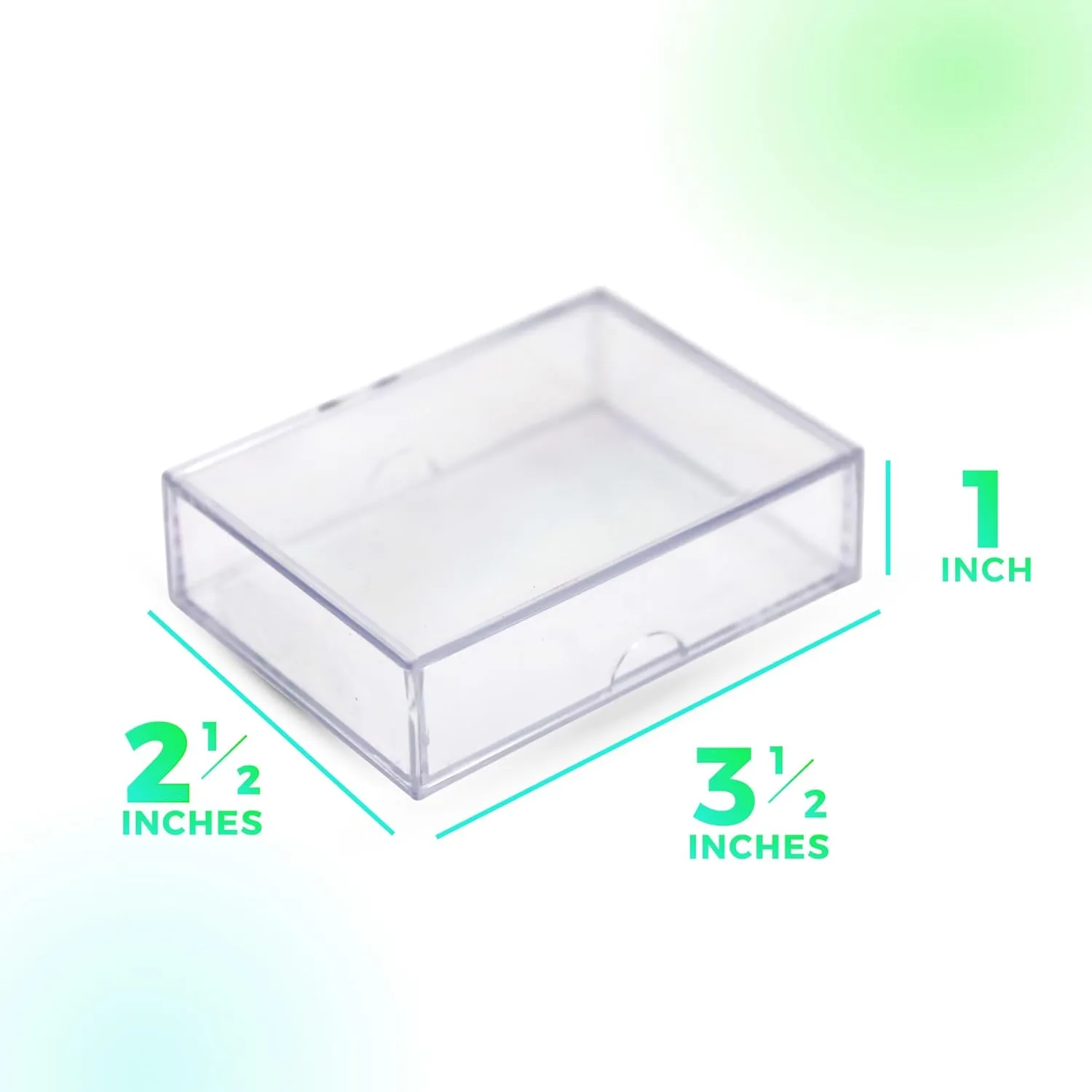 Clear Hard Plastic Box with Lid, Stackable Playing Card Storage Box and Display Case, 3 1/2" L x 2 1/2" W x 1" H, 20 Boxes, Made in USA