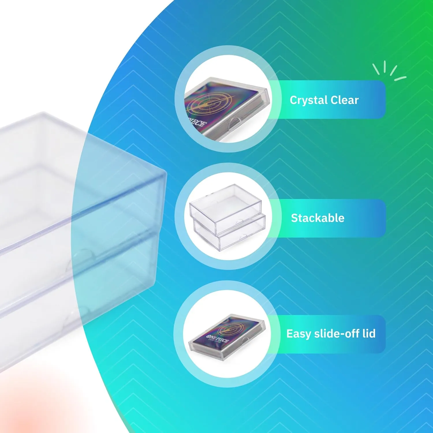 Clear Hard Plastic Box with Lid, Stackable Playing Card Storage Box and Display Case, 3 1/2" L x 2 1/2" W x 1" H, 20 Boxes, Made in USA