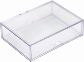 Clear Hard Plastic Box with Lid, Stackable Playing Card Storage Box and Display Case, 3 1/2" L x 2 1/2" W x 1" H, 20 Boxes, Made in USA