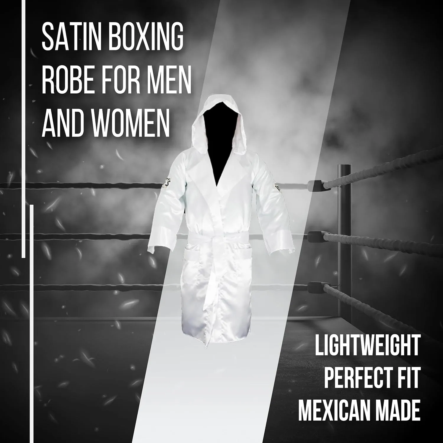 CLETO REYES Satin Boxing Robe with Hood for Men and Women, Adult Unisex Competition Uniform Apparel Clothes