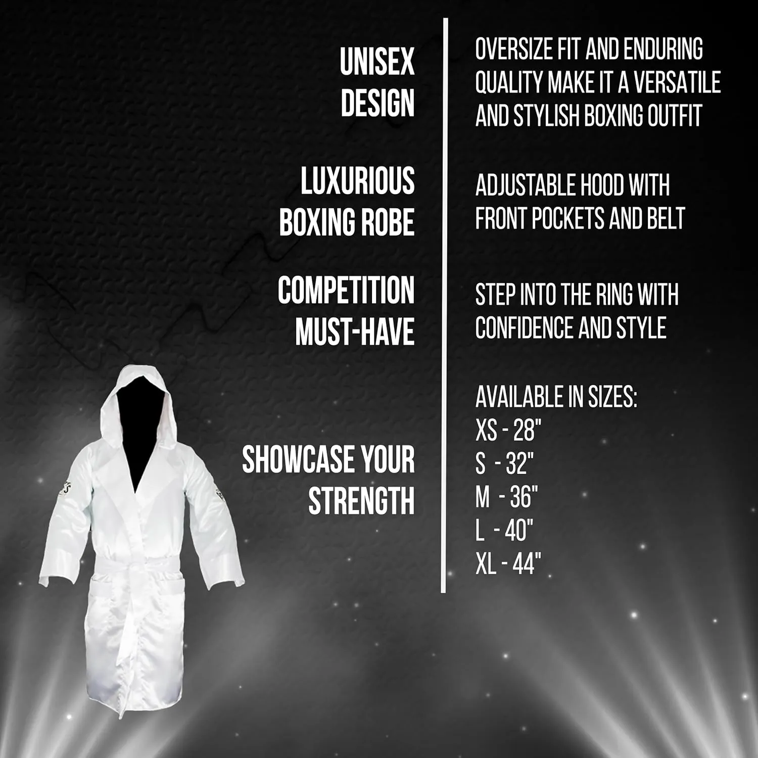 CLETO REYES Satin Boxing Robe with Hood for Men and Women, Adult Unisex Competition Uniform Apparel Clothes