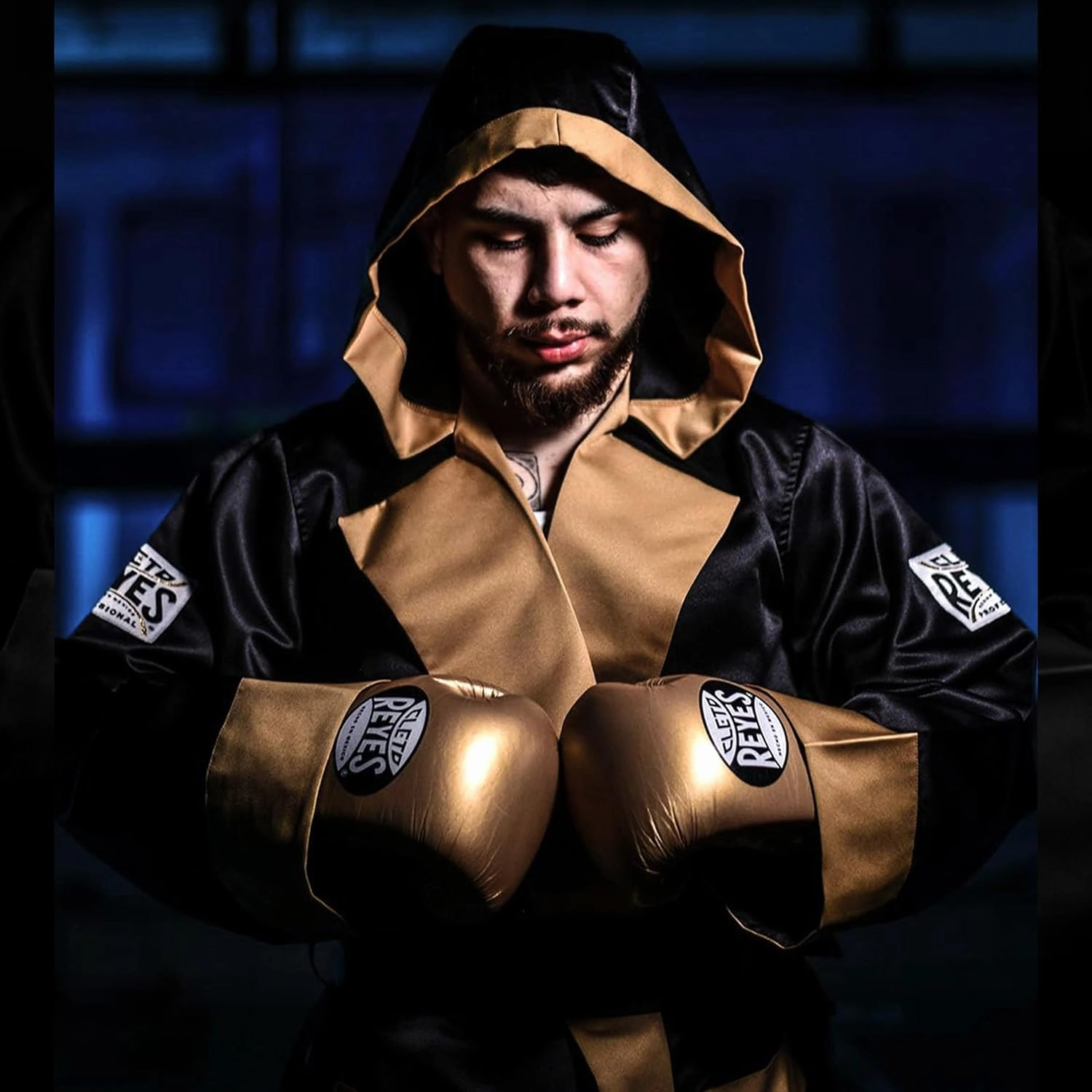 CLETO REYES Satin Boxing Robe with Hood for Men and Women, Adult Unisex Competition Uniform Apparel Clothes