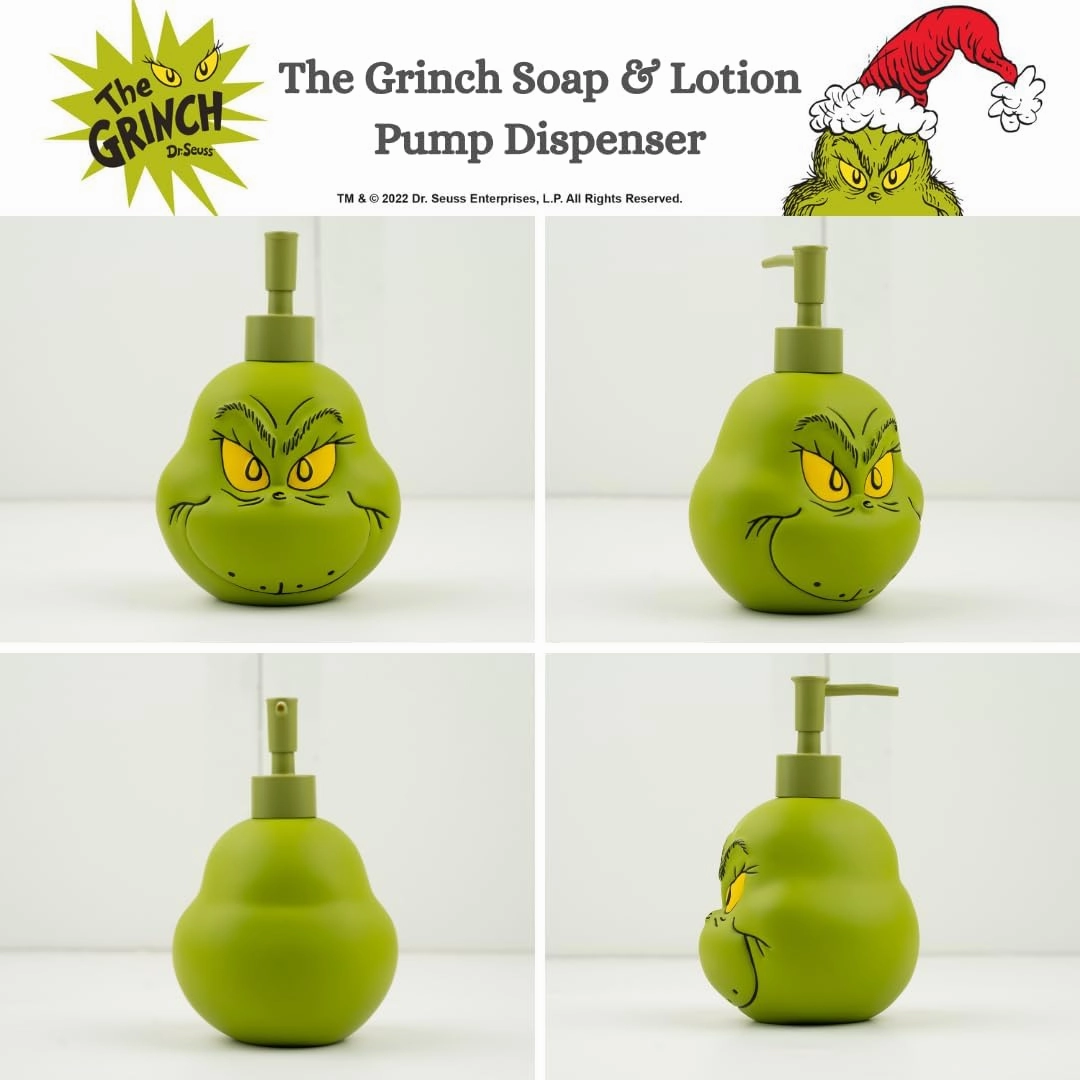 Collectibles Dr. Seuss' The Grinch Holiday Christmas Soap/Lotion/Hand Sanitizer Resin Pump Dispenser, 18.28 Ounces, (Officially Licensed Product) by Franco