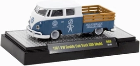 Collectibles M2 Machines Auto-thentics Trucks 32500-89 1961 V-Dub Double Cab Stake Bed Pickup Truck USA Model 1/64 Scale