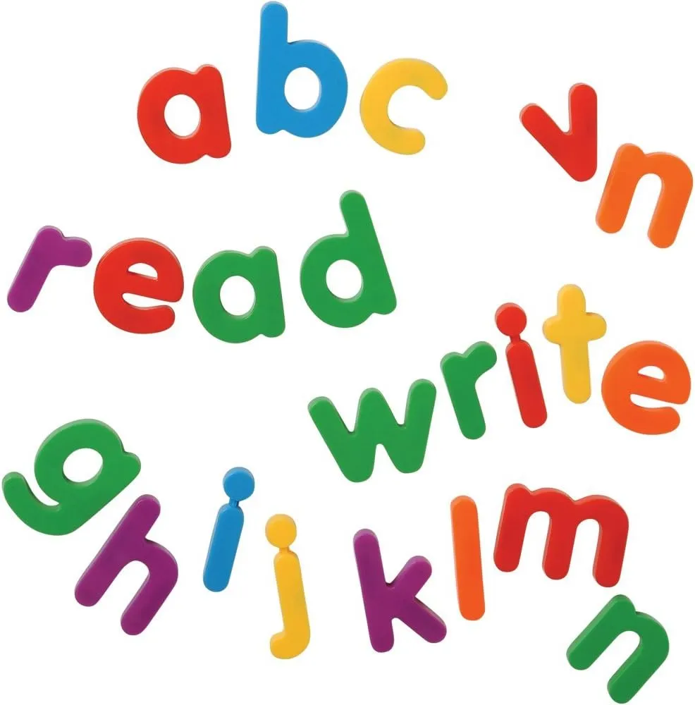 Constructive Playthings 40 pc. Set of 2 1/2" Giant Magnetic Lowercase Letters Including Extra Vowels and Selected Consonants for Ages 3 Years and Up
