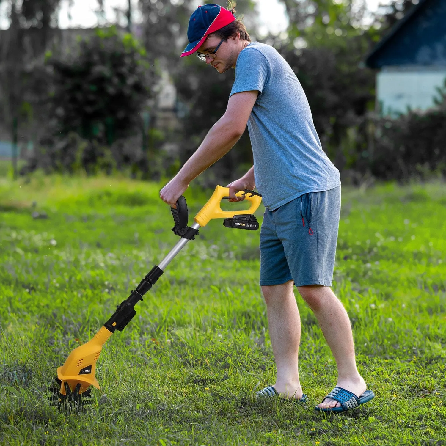 Cordless Electric Garden Tiller Cultivator With 20V Rechargeable Battery