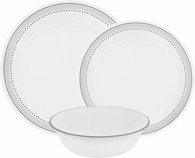 Corelle 1127003 Mystic Gray Chip & Break Resistant 12pc Dinner Set, Service for 4, Grey, 27.94 x 12.38 x 26.67 cm
