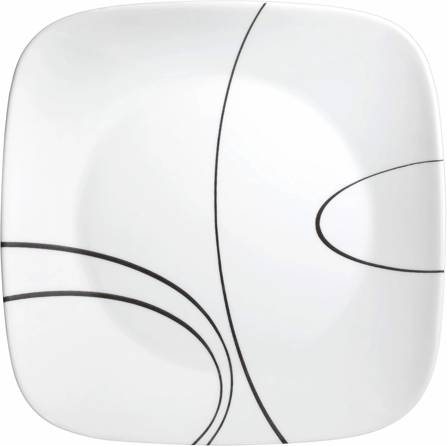 Corelle 18-Piece Service for 6 Dinnerware Set Triple Layer Glass and Chip Resistant, Lightweight Square Plates and Bowls Set, Simple Lines