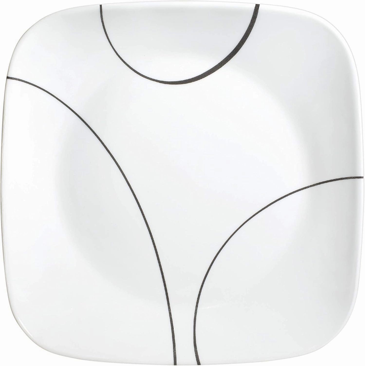 Corelle 18-Piece Service for 6 Dinnerware Set Triple Layer Glass and Chip Resistant, Lightweight Square Plates and Bowls Set, Simple Lines