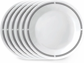 Corelle 6-Piece 6.75" Appetizer Round Plates, Vitrelle Triple Layer Glass, Lightweight Round Plates, Dessert Plates, Chip and Scratch Resistant, Microwave and Dishwasher Safe, Brasserie