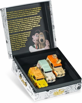 Corgi Diecast Model Cars - CC80505 Wallace & Gromit Austin Van Collection - 1:43 Pre-Built Model Vehicles, Classic Metal Die Cast Collectible, Models for Adults - Yellow, Orange and Blue