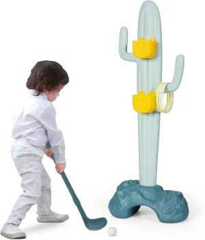 Costzon 3-in-1 Toddler Sports Set, Kids Activity Center with Golf Club, Ball, 6 Toss Rings, 2 Sandbags, Gift for Boys & Girls