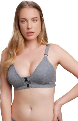 Cottonique Women's Front Closure Support Bra Regular