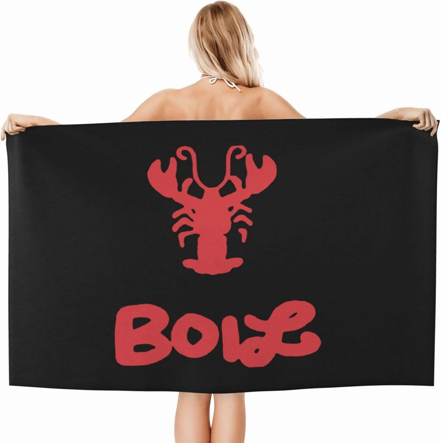 Crawfish Boil Crew Bath Towels, Super Absorbent Compact Quick Dry Lightweight Towels Perfect for Gym Travel Camp Pool 32"" X52in, Black