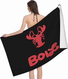 Crawfish Boil Crew Bath Towels, Super Absorbent Compact Quick Dry Lightweight Towels Perfect for Gym Travel Camp Pool 32"" X52in, Black