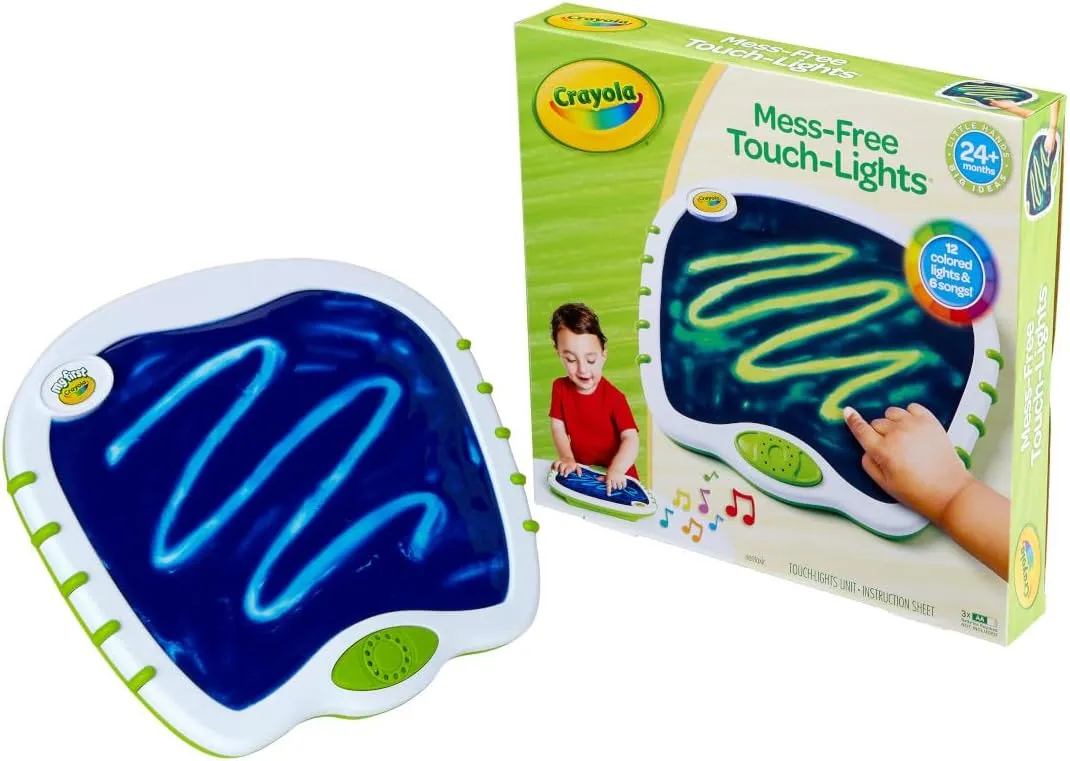 Crayola Toddler Touch Lights, Musical Sensory Toys for Toddlers, Light Up Drawing Pad, Mess Free Painting, Travel Activity, Gift for Toddlers, 2 