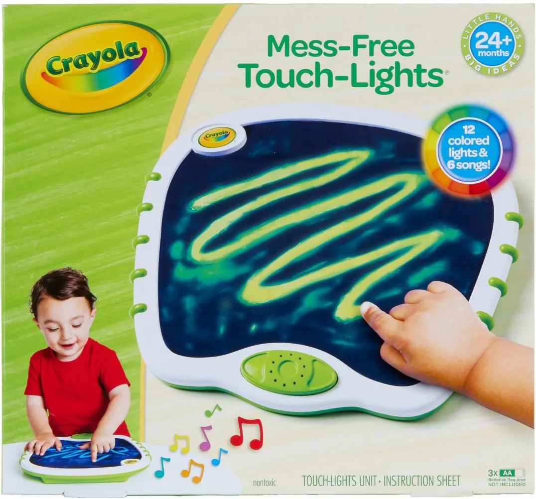 Crayola Toddler Touch Lights, Musical Sensory Toys for Toddlers, Light Up Drawing Pad, Mess Free Painting, Travel Activity, Gift for Toddlers, 2 