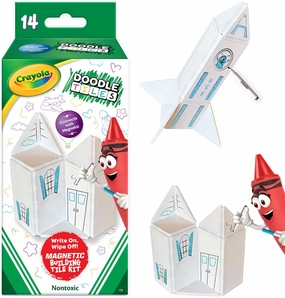 CreateOn Crayola Doodle Magnetic Tiles, Building Set for Kids, Magnetic Building Toys for Kids, STEM Travel Toys for Boys and Girls Ages 3 , 14-Piece Set (Doodle)