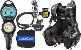CRESSI Start Scuba Diving Gear Package Complete with Start 2.0 BCD - Donatello C2 Dive Computer - AC2 Compact Regulator Set Fully Assembled, X-Large