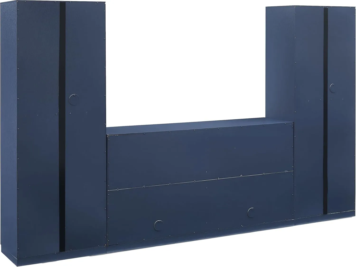 Crosley Furniture Isla 3-Piece Modern Sideboard Buffet Cabinet and Kitchen Storage Pantry Set, Navy