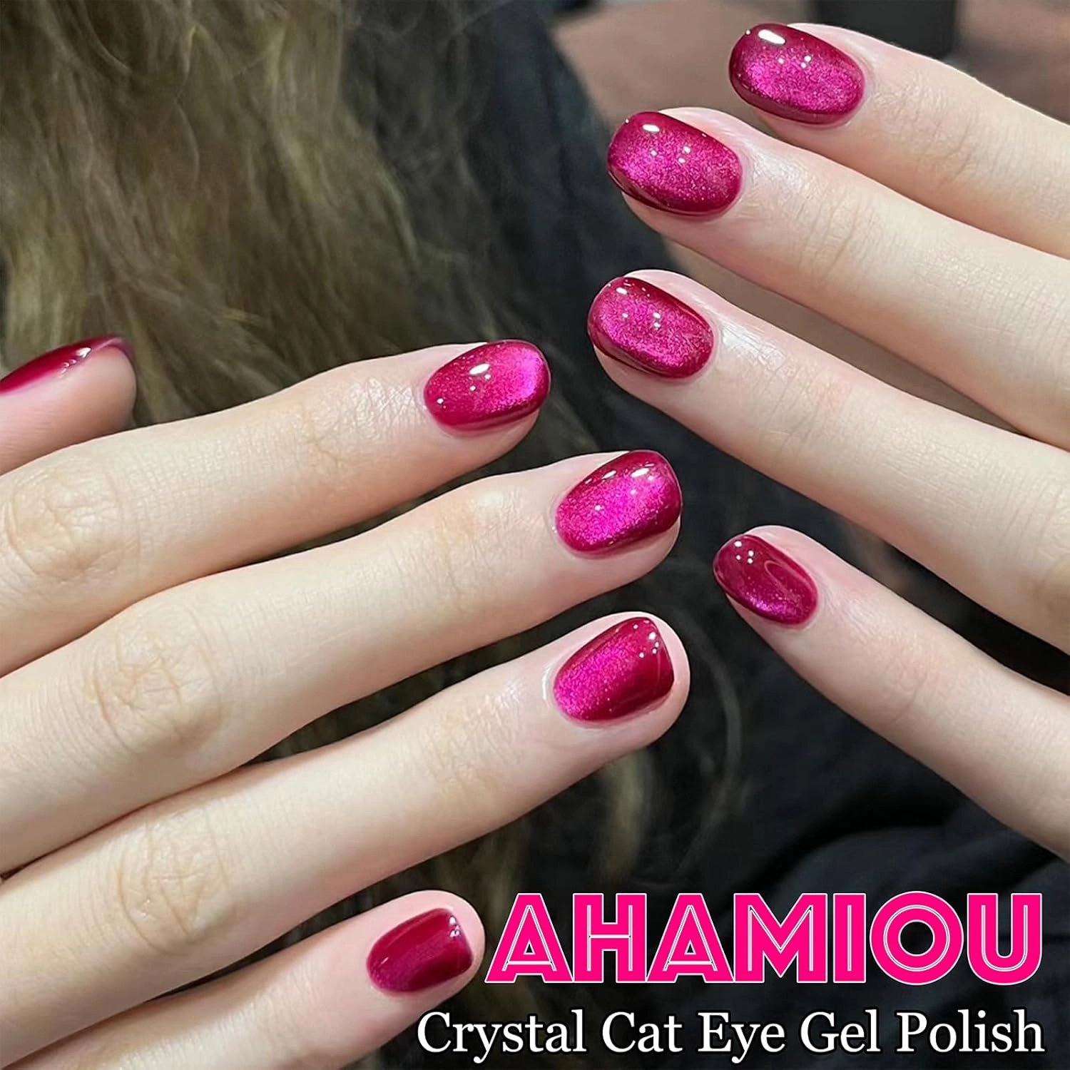Crystal Cat Eye Gel Polish Kits Magnetic Nail Polish Set Holographic Cats Eyes Gel Nail Polish Shiny Diamond Glitter Gel with Magnet Stick,#25