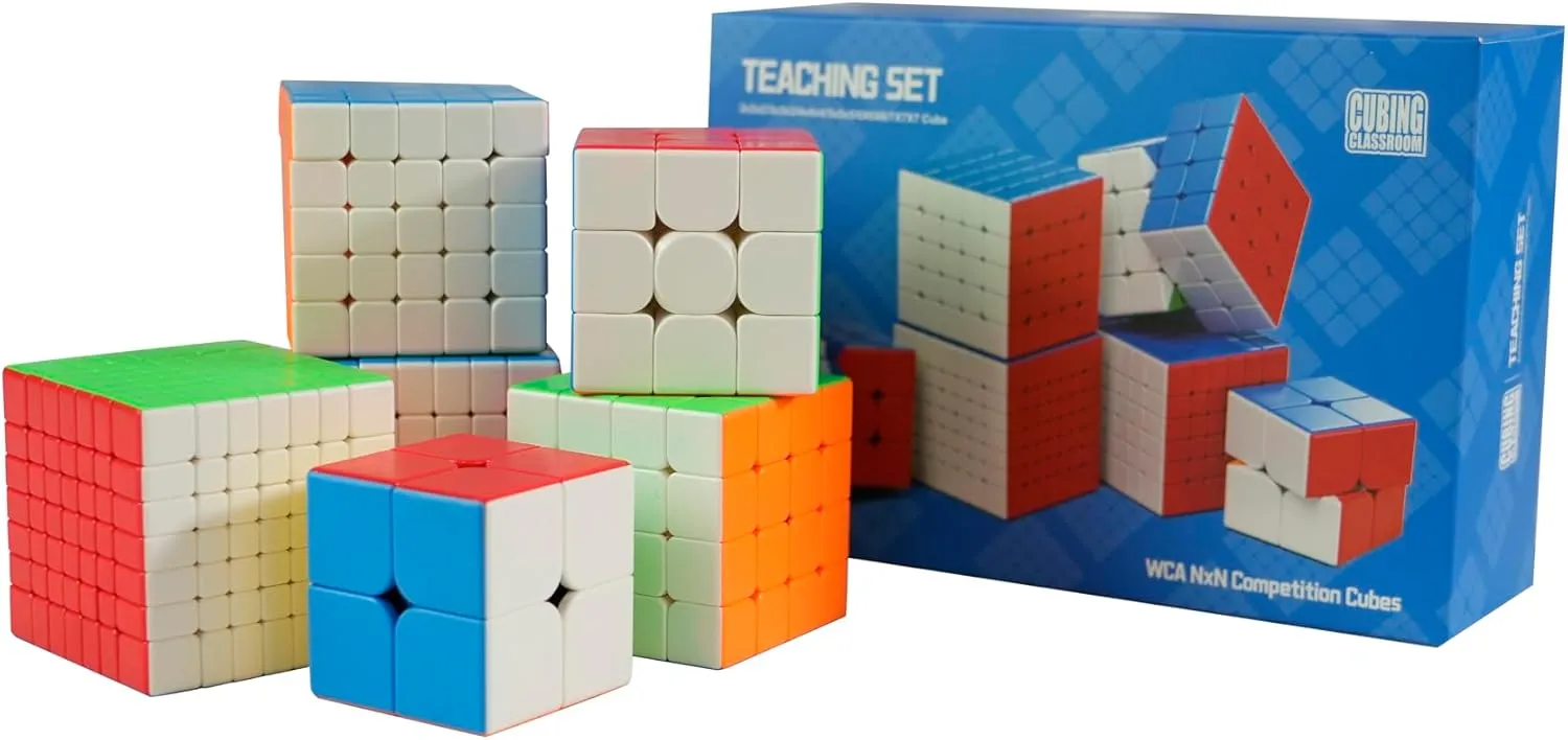 Cuberspeed Moyu MFJS WCA 2-7 Set Speed Cube Gift Box Magic Cube Bundle Collection Cube 2x2 3x3 4x4 5x5 6x6 7x7 Speed Cube stickerless Toys for Kids & Adults