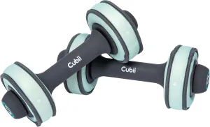 Cubii Build Adjustable Dumbbell Set - Includes Two Adjustable Hand Weight Dumbbells Plus 4 Cubii 1 lb SoftRings Free Weights ​with Fast and Easy Exercise Weight Adjust for Women and Men Strength