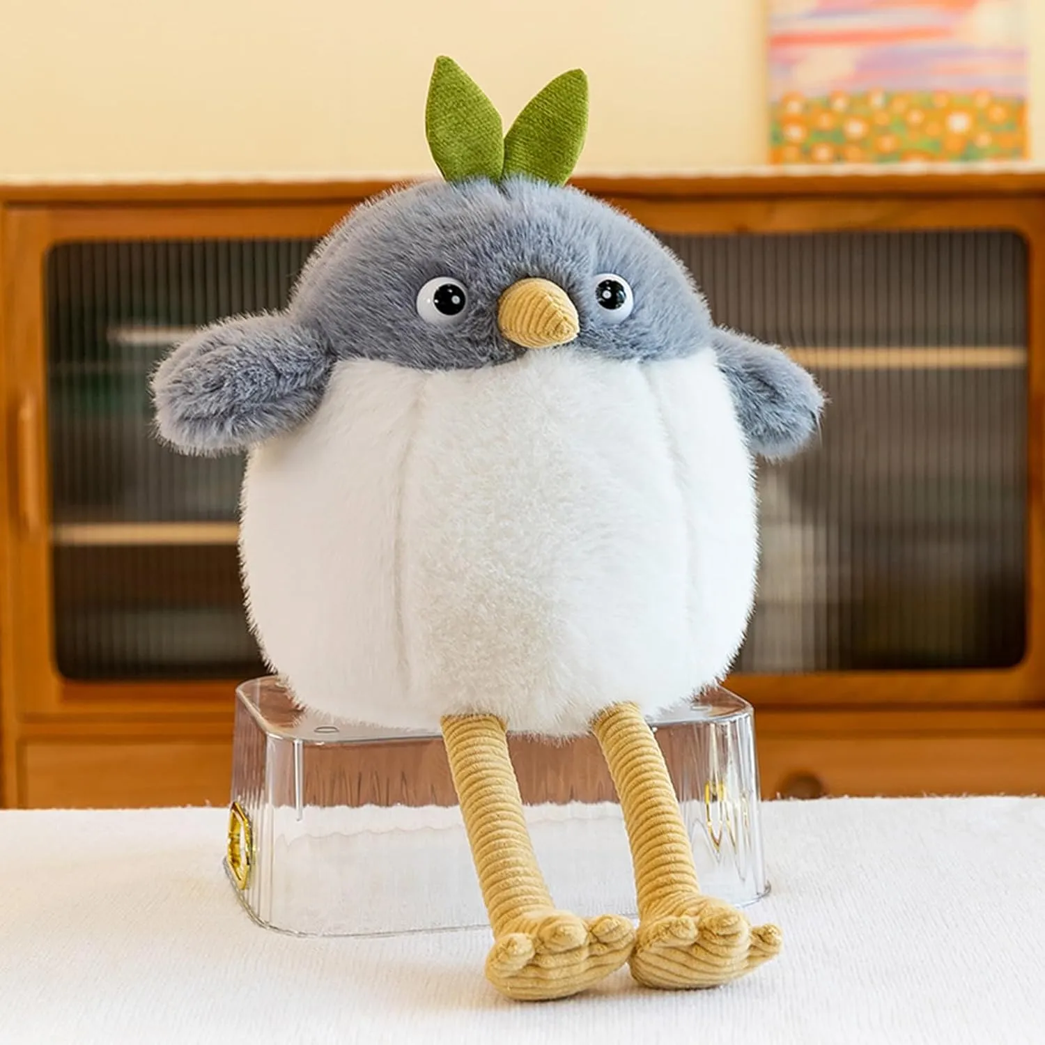 Cute Bird Stuffed Animal Plush Doll Toys,Adorable Companions, Soft Plushie Birthday Gifts for Kids Girls Boys (Grey,27 inch)