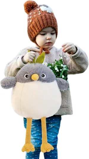 Cute Bird Stuffed Animal Plush Doll Toys,Adorable Companions, Soft Plushie Birthday Gifts for Kids Girls Boys (Grey,27 inch)