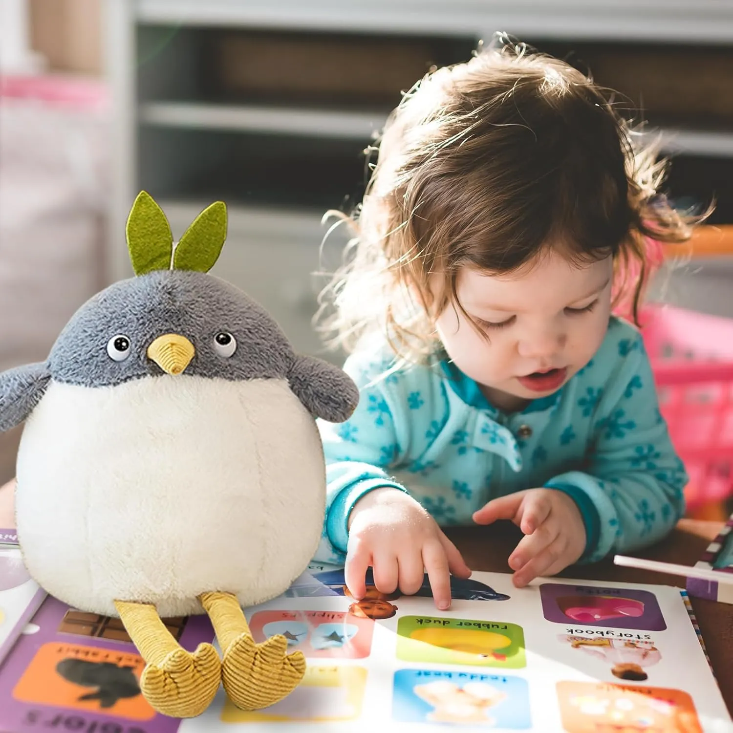 Cute Bird Stuffed Animal Plush Doll Toys,Adorable Companions, Soft Plushie Birthday Gifts for Kids Girls Boys (Grey,27 inch)