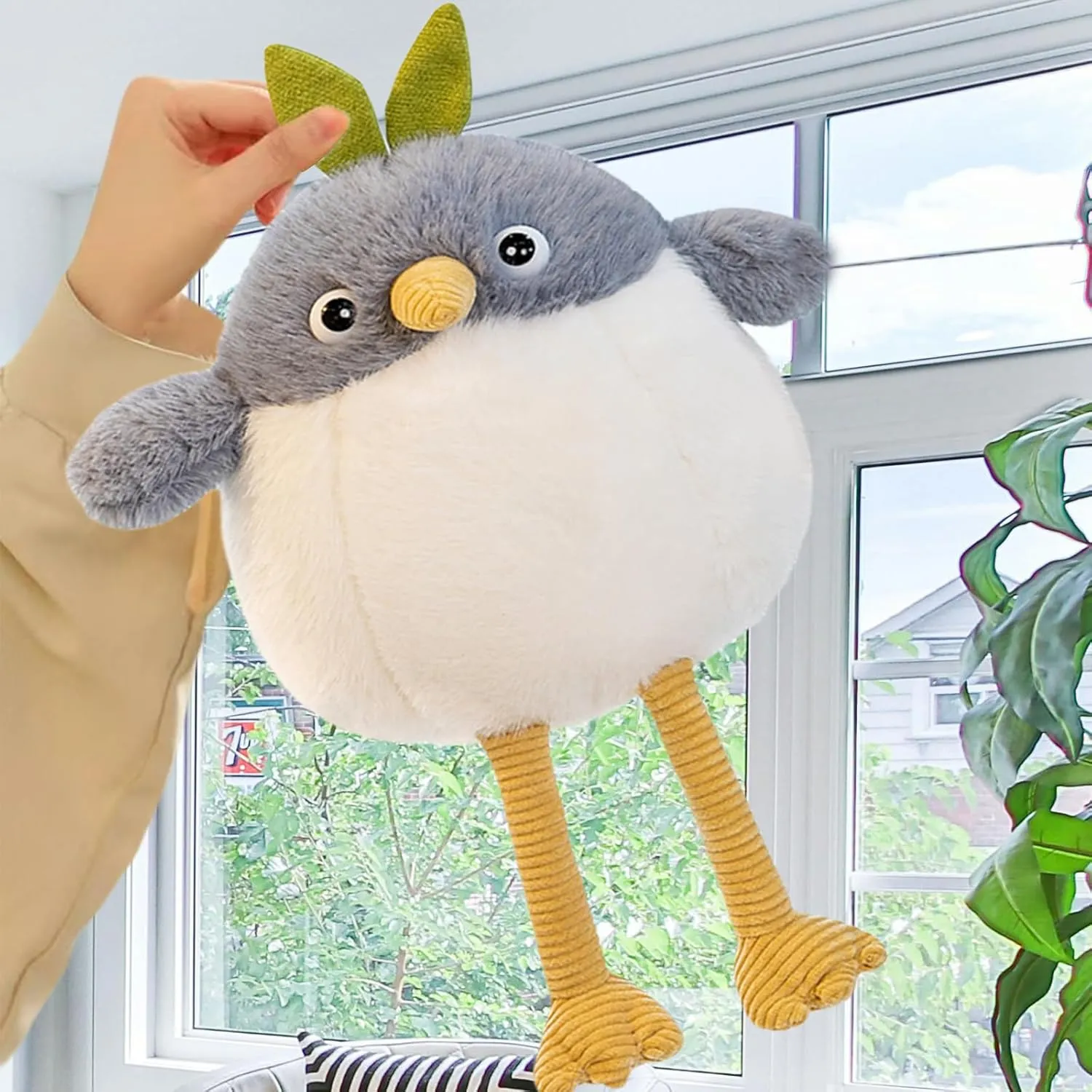 Cute Bird Stuffed Animal Plush Doll Toys,Adorable Companions, Soft Plushie Birthday Gifts for Kids Girls Boys (Grey,27 inch)