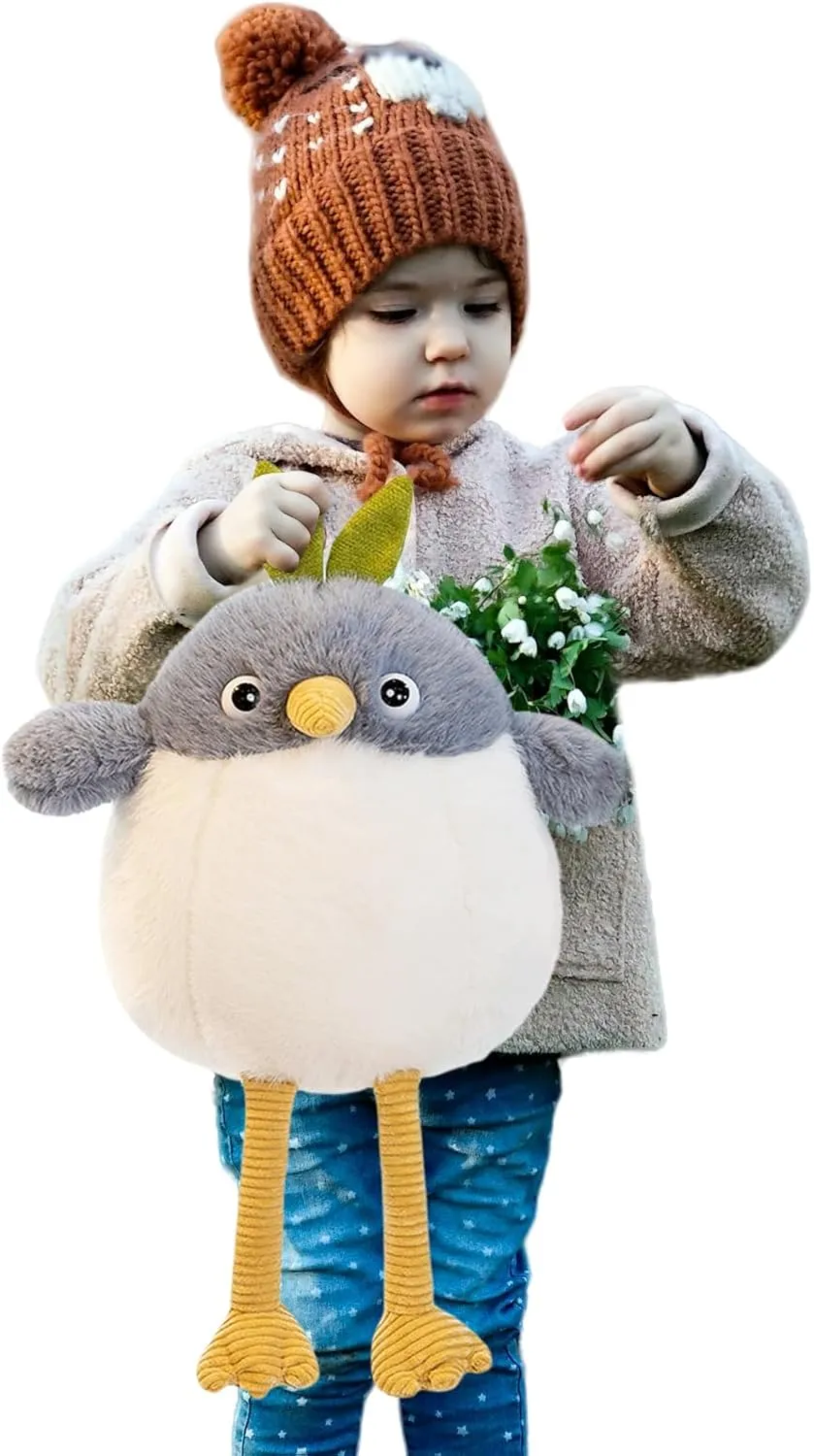 Cute Bird Stuffed Animal Plush Doll Toys,Adorable Companions, Soft Plushie Birthday Gifts for Kids Girls Boys (Grey,27 inch)